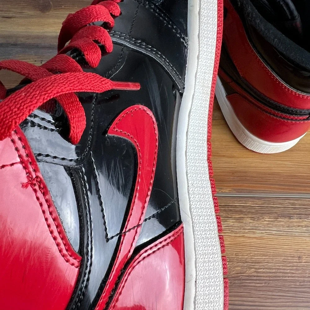 Air Jordan 1 High OG Patent Bred Men's Size 9.5 555088-063 Used No Box